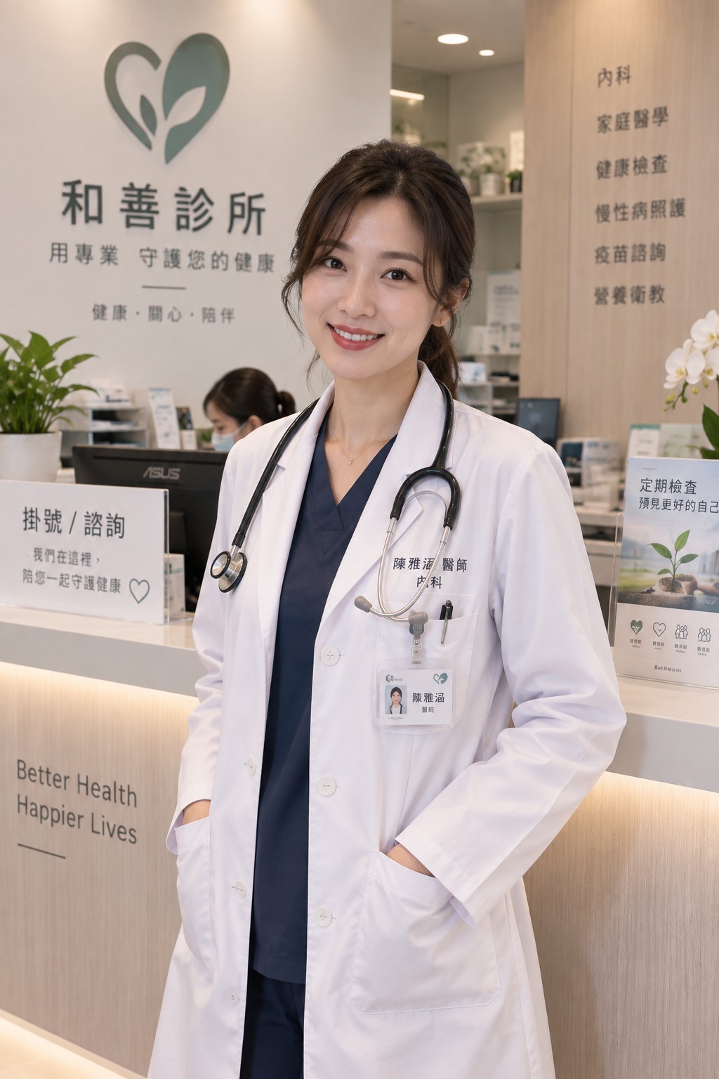 使用者提供的診所醫師與接待空間示意